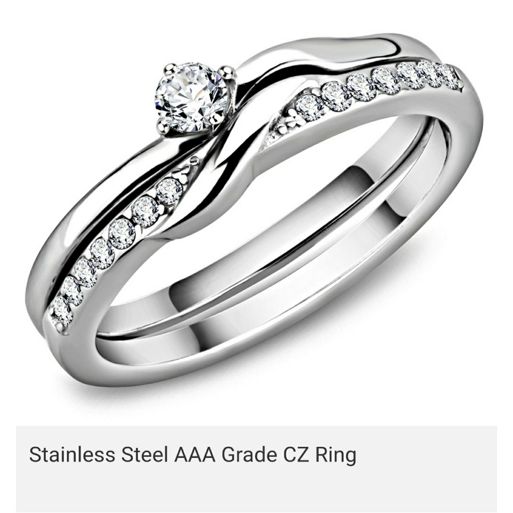New Stainless Steel AAA Grade  CZ Ring